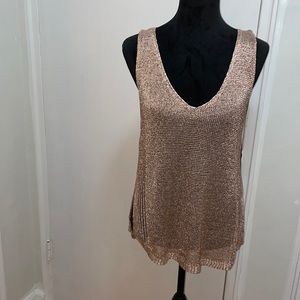 Rose Gold Metallic Dream Top! Never worn. beautiful for winter to spring glam!